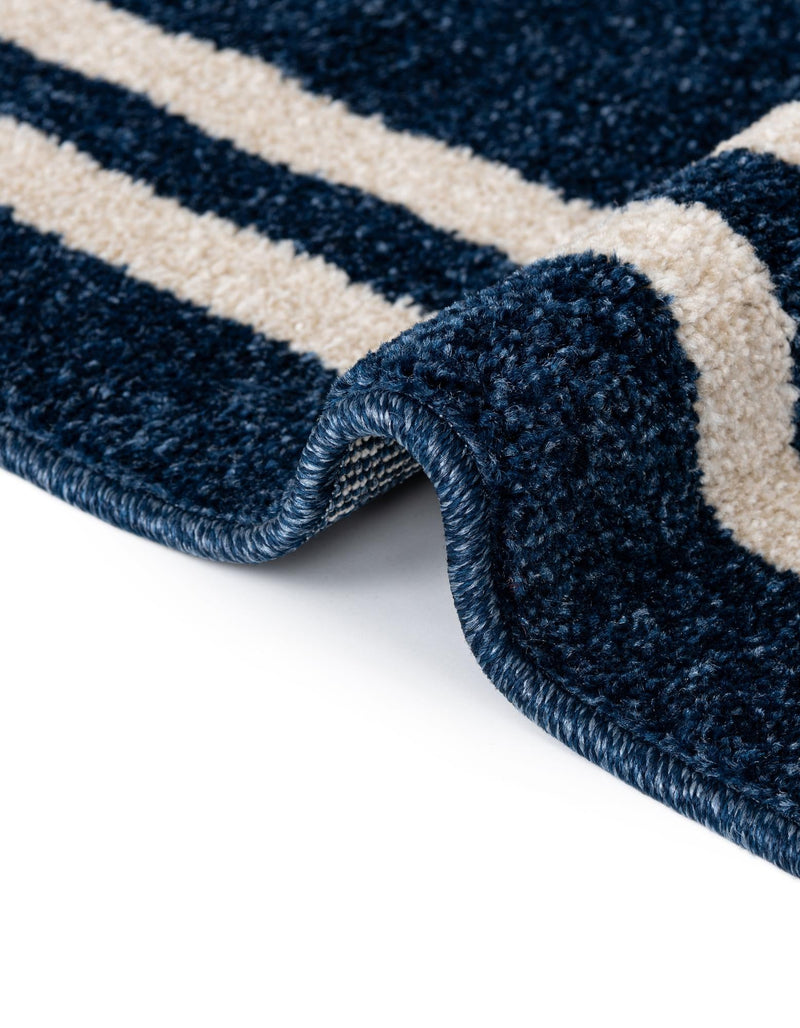 Aegean Labyrinth Collection Area Rug - Rhodes Rectangle Dark Blue lifestyle 28