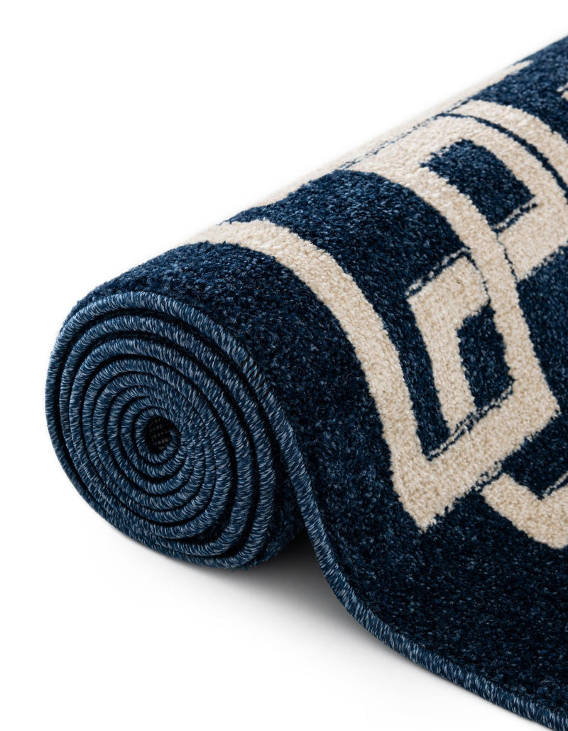 Aegean Labyrinth Collection Area Rug - Rhodes Rectangle Dark Blue lifestyle 32