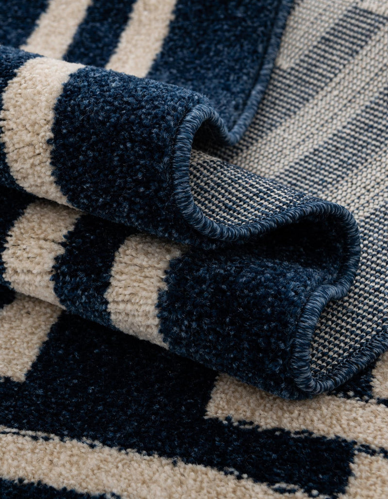Aegean Labyrinth Collection Area Rug - Rhodes Rectangle Dark Blue lifestyle 33