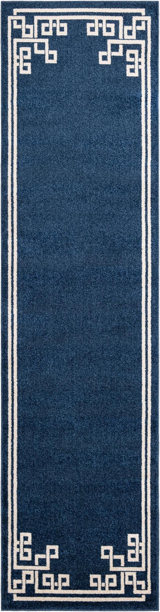Aegean Labyrinth Collection Area Rug - Rhodes Runner Dark Blue lifestyle 40