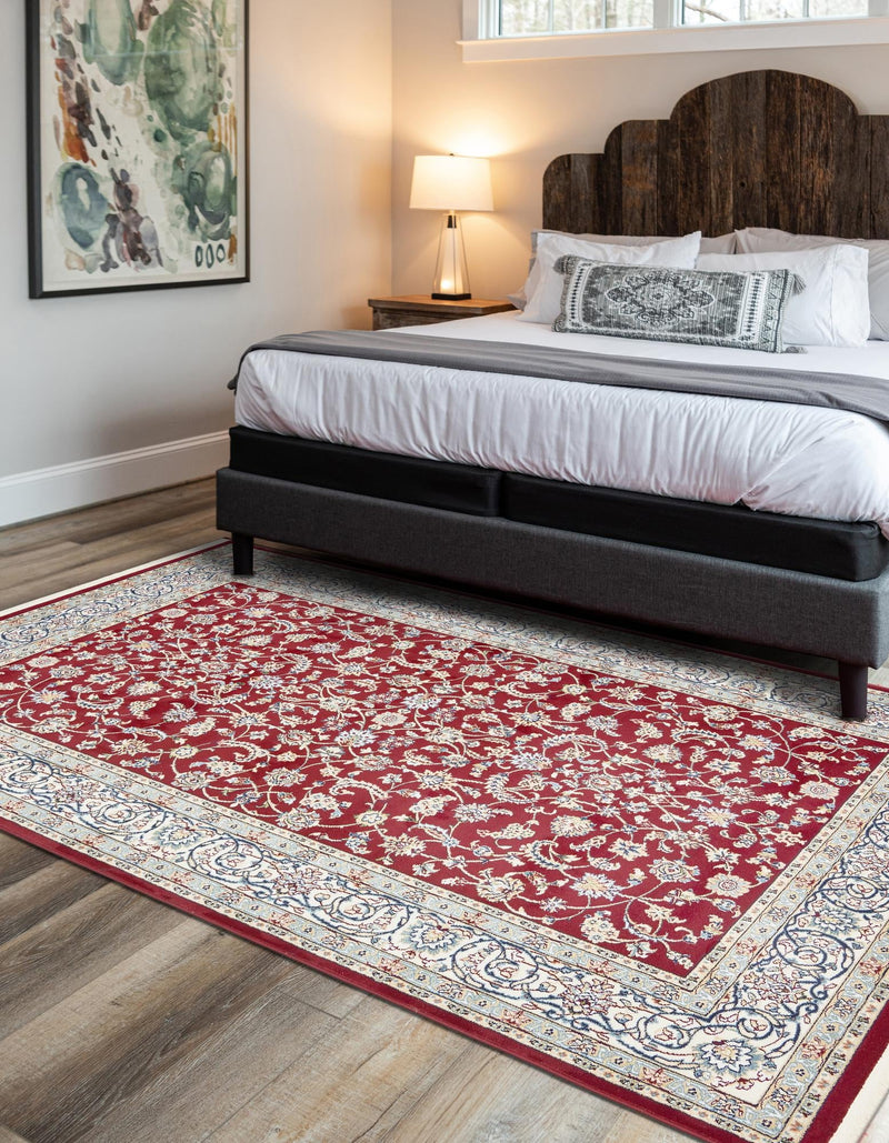 Persian Elegance Collection Area Rug - Ardabil Rectangle Burgundy lifestyle 13