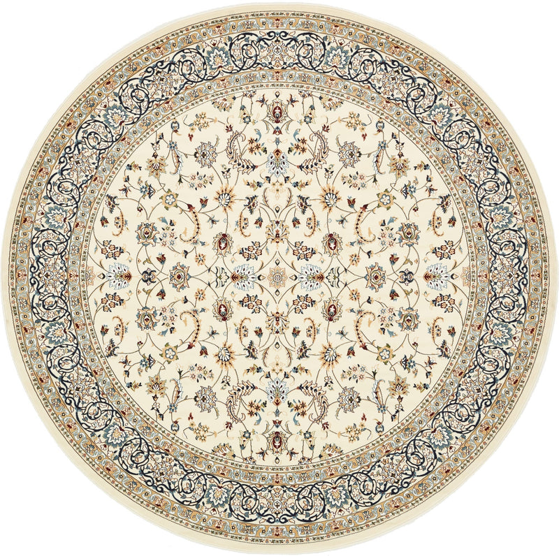 Persian Elegance Collection Area Rug - Ardabil Round Ivory lifestyle 29