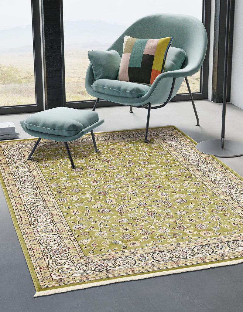 Persian Elegance Collection Area Rug - Ardabil Rectangle Green lifestyle 14