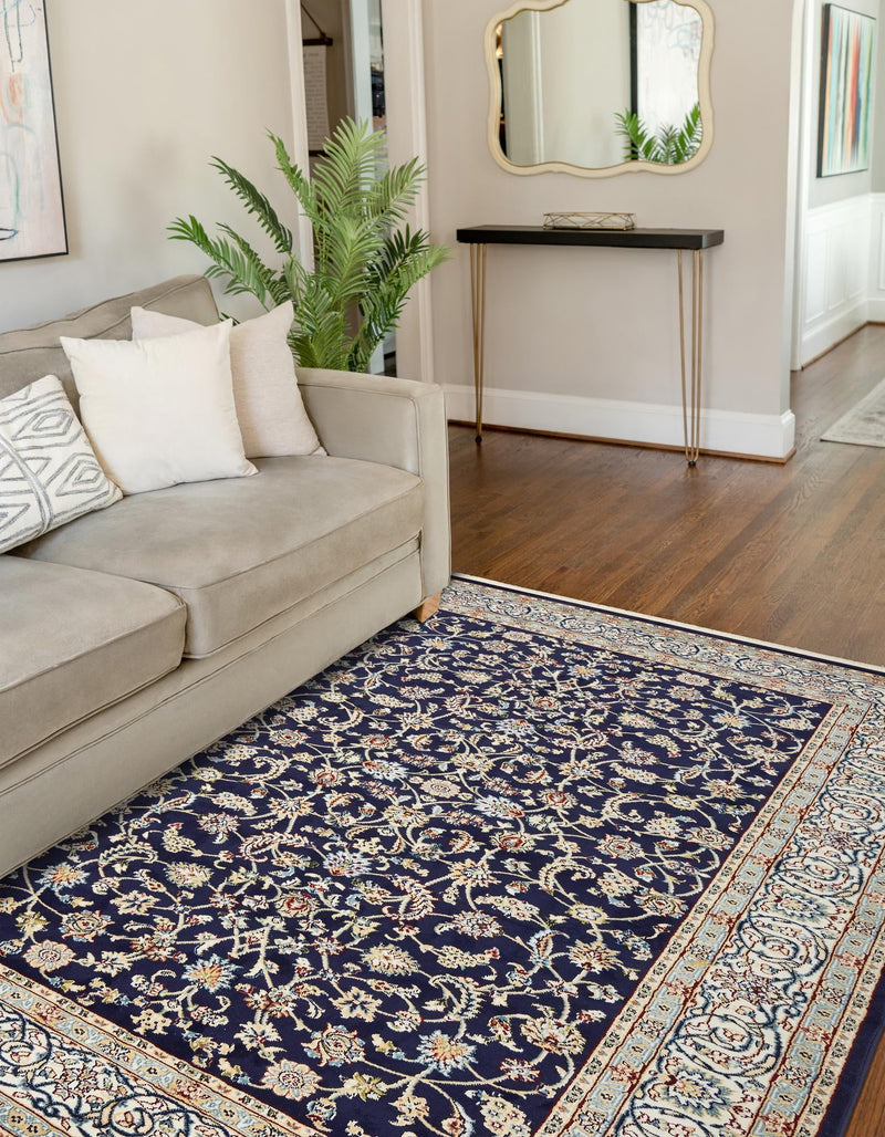 Persian Elegance Collection Area Rug - Ardabil Rectangle Navy Blue lifestyle 16