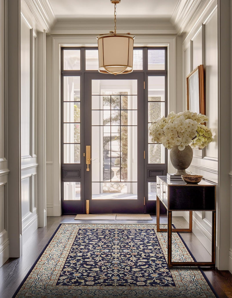 Persian Elegance Collection Area Rug - Ardabil Rectangle Navy Blue lifestyle 28