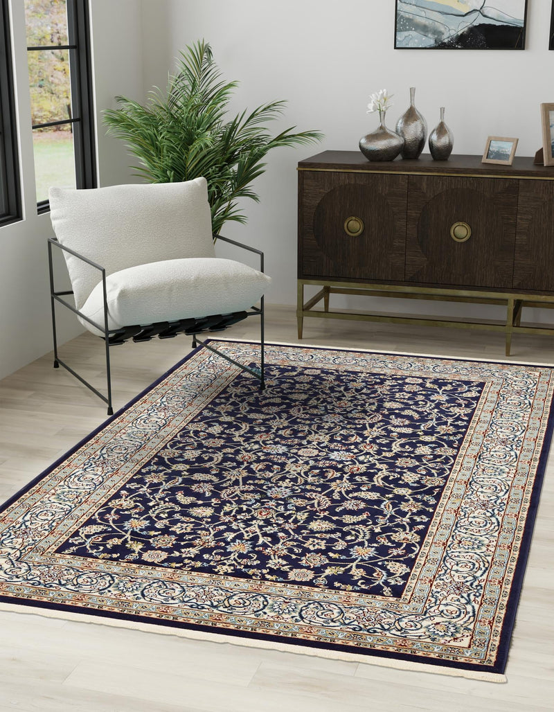 Persian Elegance Collection Area Rug - Ardabil Rectangle Navy Blue lifestyle 34