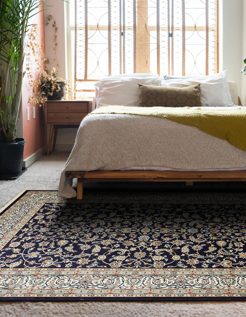 Persian Elegance Collection Area Rug - Ardabil Rectangle Navy Blue lifestyle 40