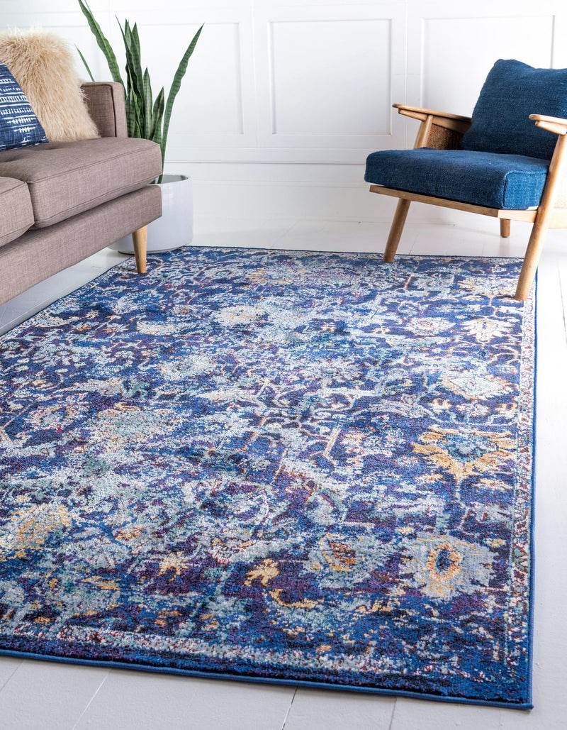 Charleston Elegance Collection Area Rug - Edisto Rectangular Navy Blue lifestyle 7