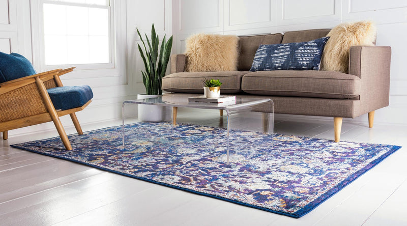 Charleston Elegance Collection Area Rug - Edisto Rectangular Navy Blue lifestyle 9