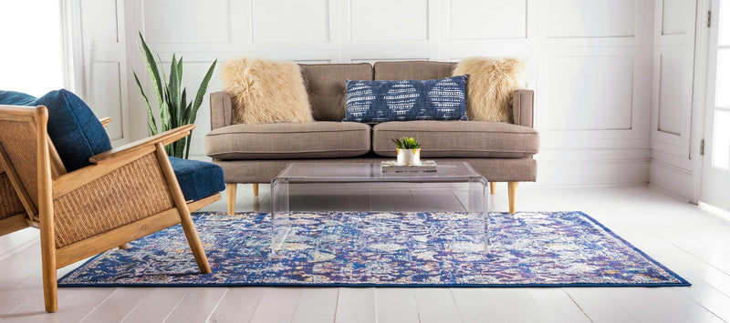 Charleston Elegance Collection Area Rug - Edisto Rectangular Navy Blue lifestyle 11
