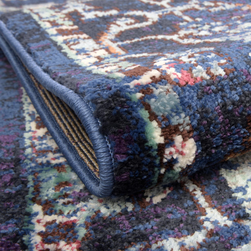 Charleston Elegance Collection Area Rug - Edisto Rectangular Navy Blue lifestyle 15
