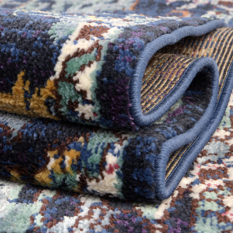 Charleston Elegance Collection Area Rug - Edisto Rectangular Navy Blue lifestyle 27