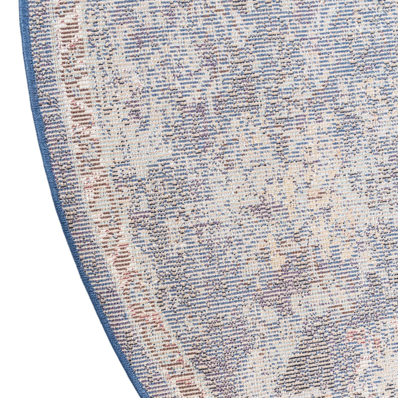 Charleston Elegance Collection Area Rug - Edisto Round Navy Blue lifestyle 42