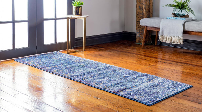 Charleston Elegance Collection Area Rug - Edisto Runner Navy Blue lifestyle 17