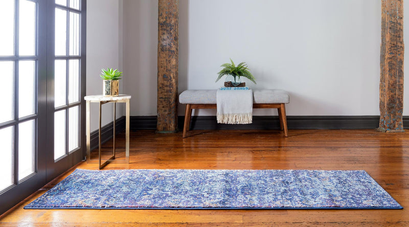 Charleston Elegance Collection Area Rug - Edisto Runner Navy Blue lifestyle 24