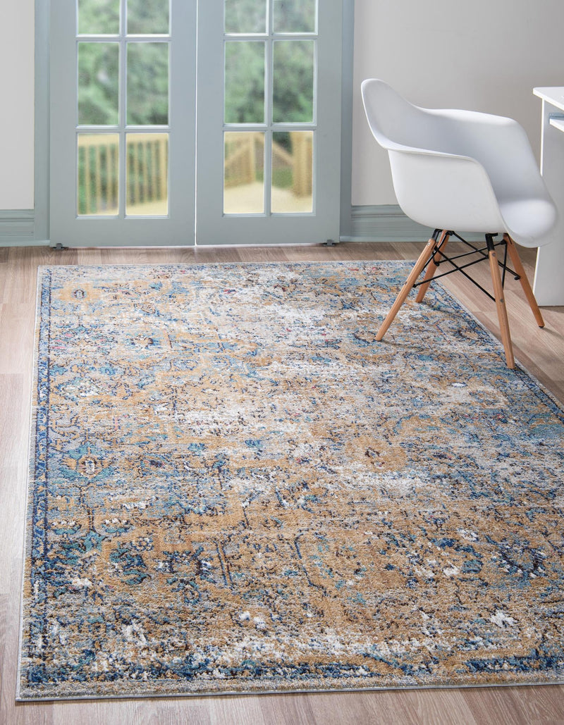 Charleston Elegance Collection Area Rug - Edisto Rectangular Light Blue lifestyle 11