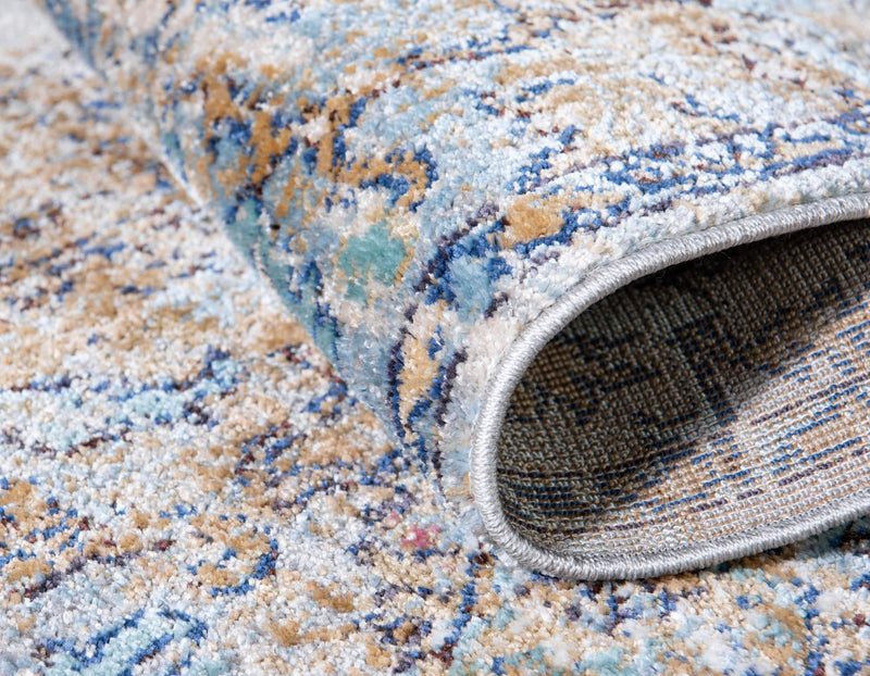 Charleston Elegance Collection Area Rug - Edisto Round Light Blue lifestyle 36