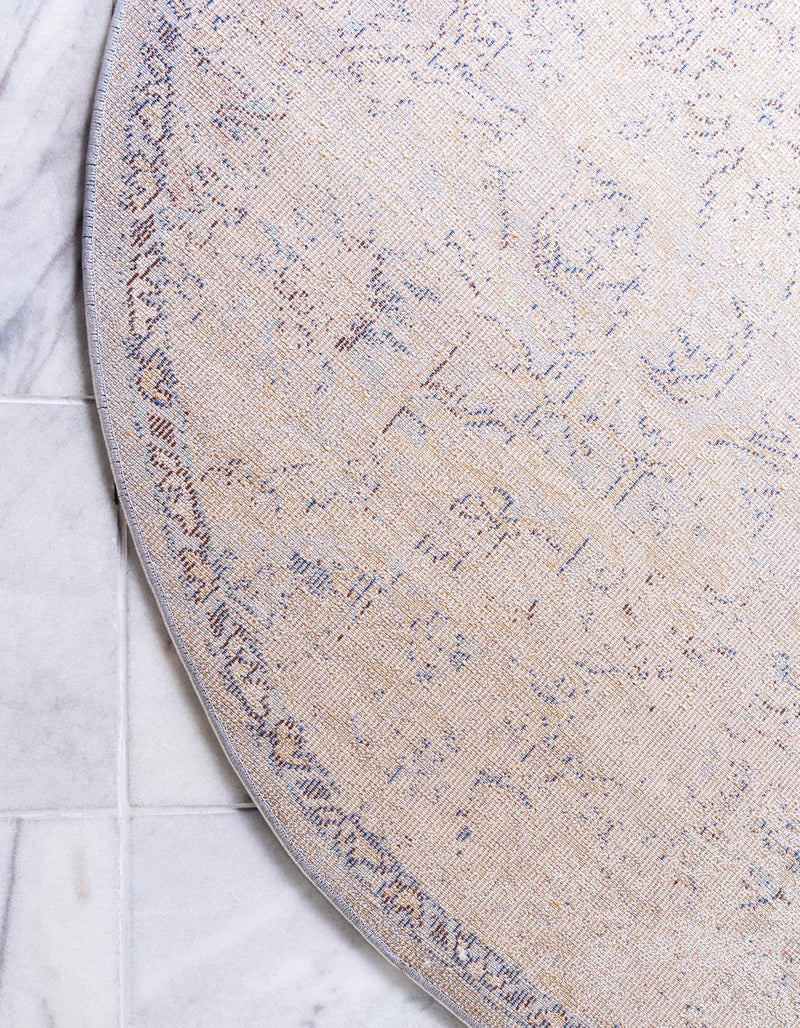 Charleston Elegance Collection Area Rug - Edisto Round Light Blue lifestyle 46