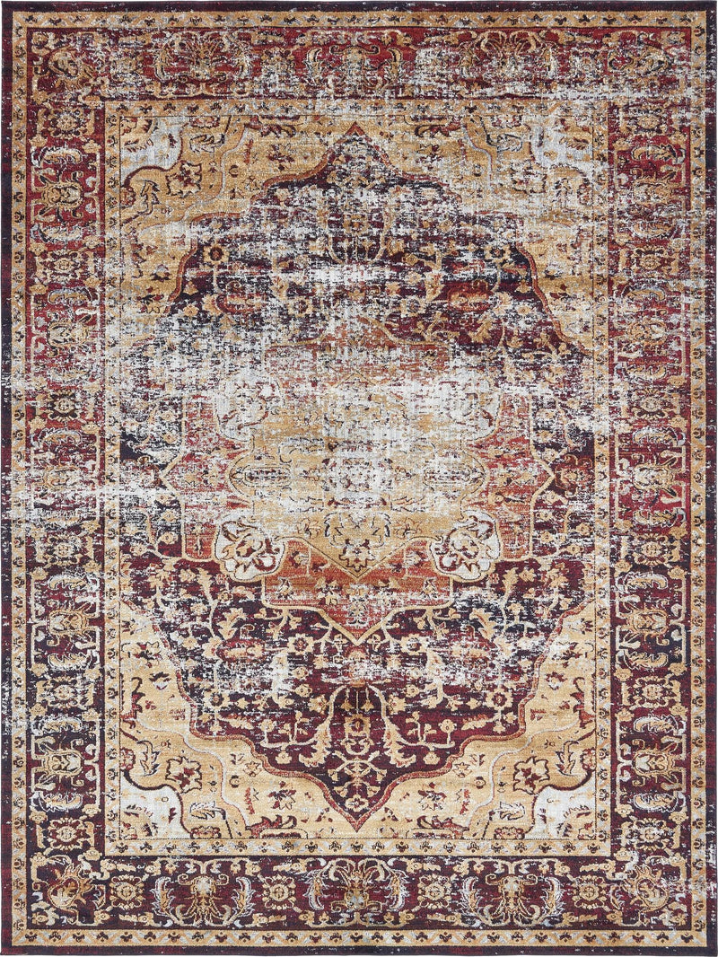 Charleston Elegance Collection Area Rug - Summerville Rectangular Rust Red lifestyle 2