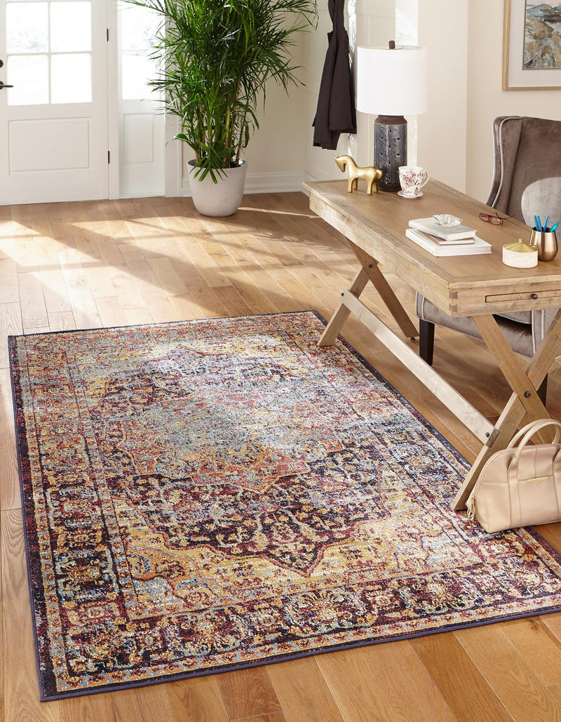 Charleston Elegance Collection Area Rug - Summerville Rectangular Rust Red lifestyle 5