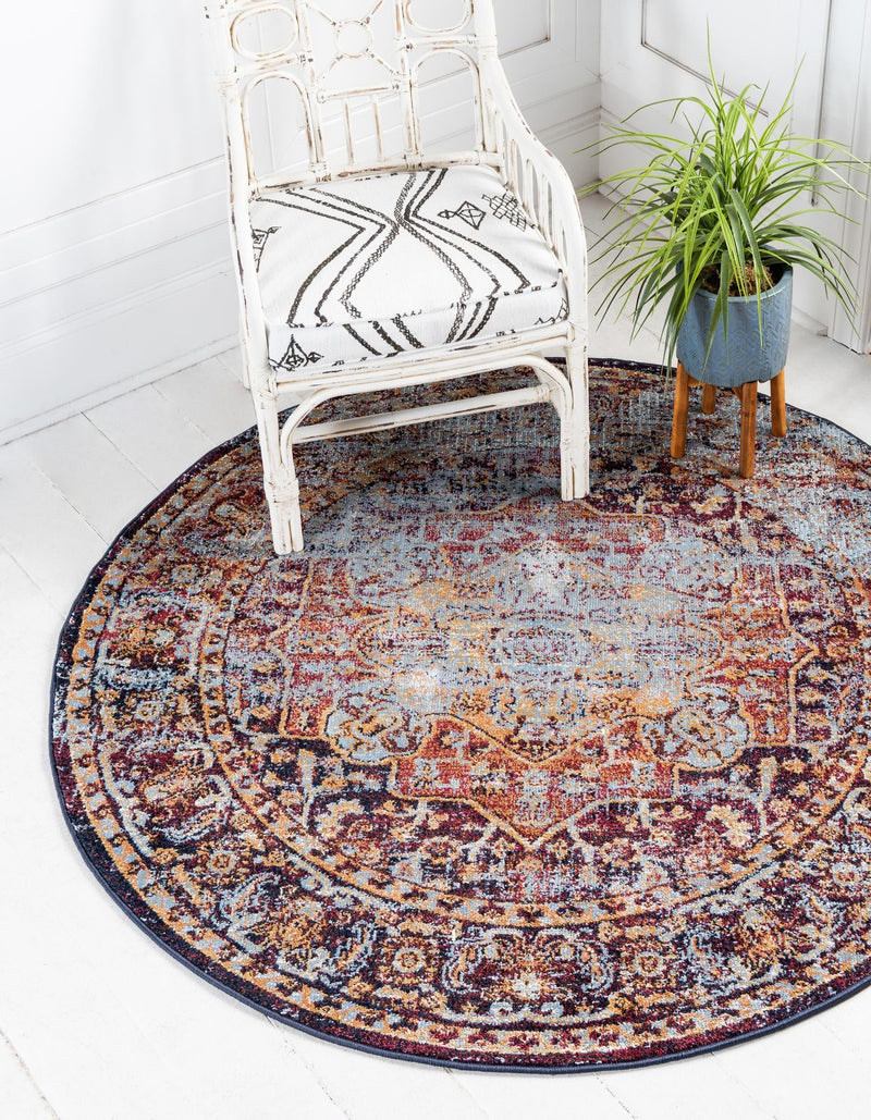 Charleston Elegance Collection Area Rug - Summerville Round Rust Red lifestyle 18