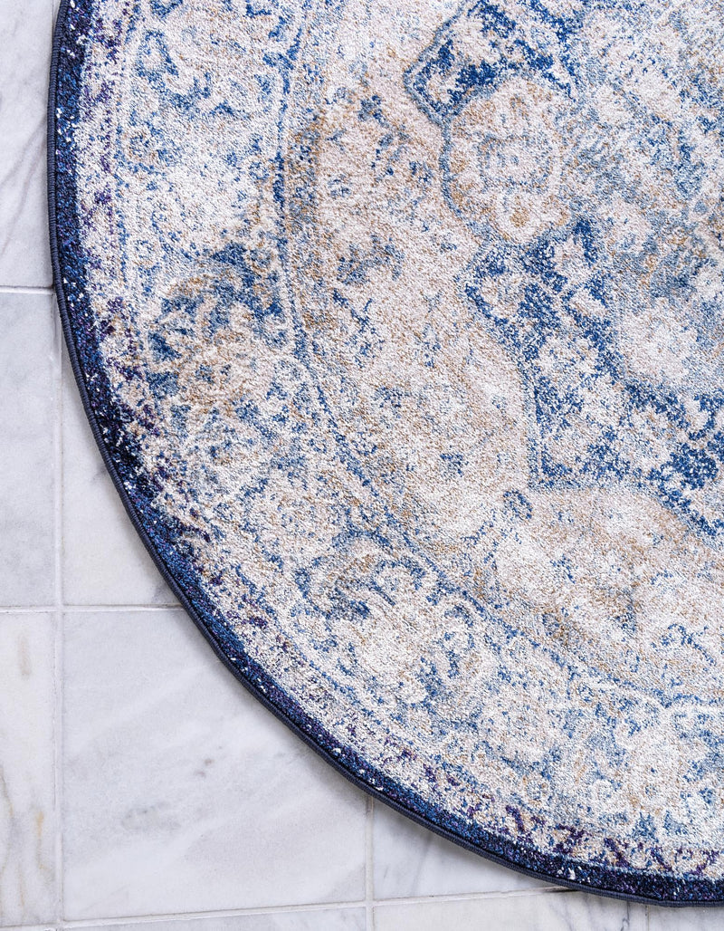 Charleston Elegance Collection Area Rug - Summerville Round Blue lifestyle 42