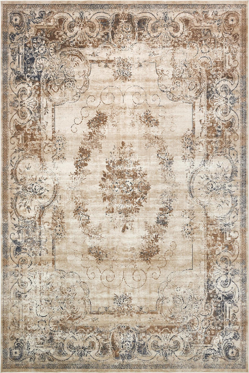 Coastal Manor Collection Area Rug - Pierpoint Rectangle Blue Cream Main