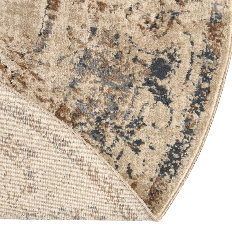 Coastal Manor Collection Area Rug - Pierpoint Round Blue Cream lifestyle 37