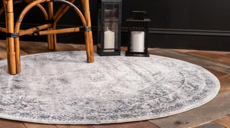 Coastal Manor Collection Area Rug - Seagrove Round Dark Blue lifestyle 44