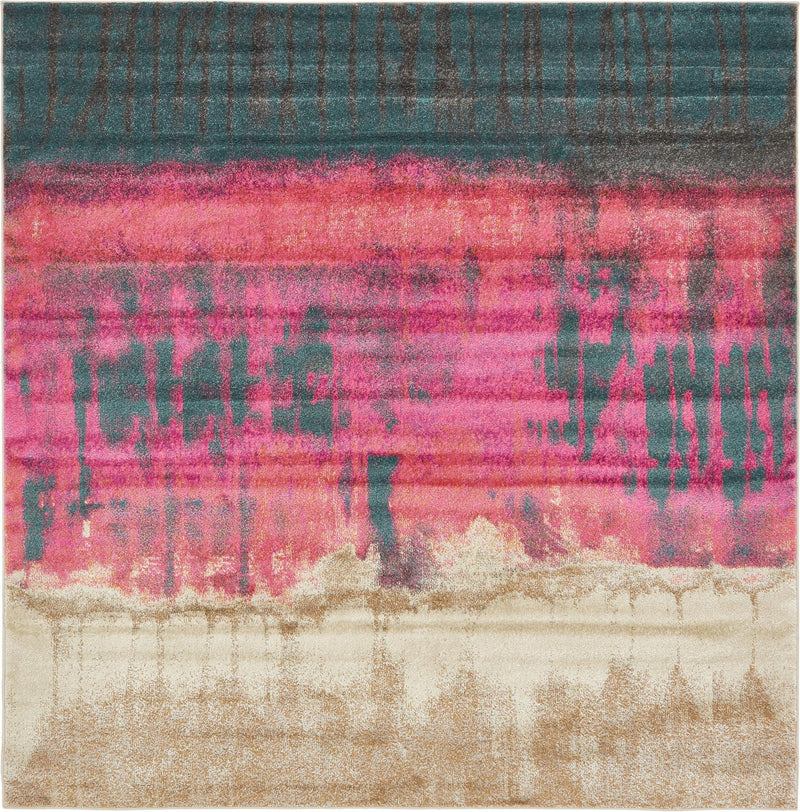 Serenade Oasis Collection Area Rug - Solace Square Pink lifestyle 13