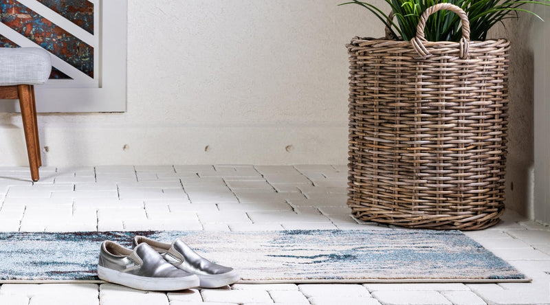 Marrakesh Elegance Collection Area Rug - Berber Runner Light Blue lifestyle 41