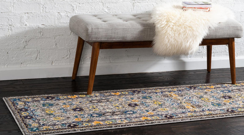Chateau Elegance Collection Area Rug - Luxembourg Runner Gray lifestyle 25