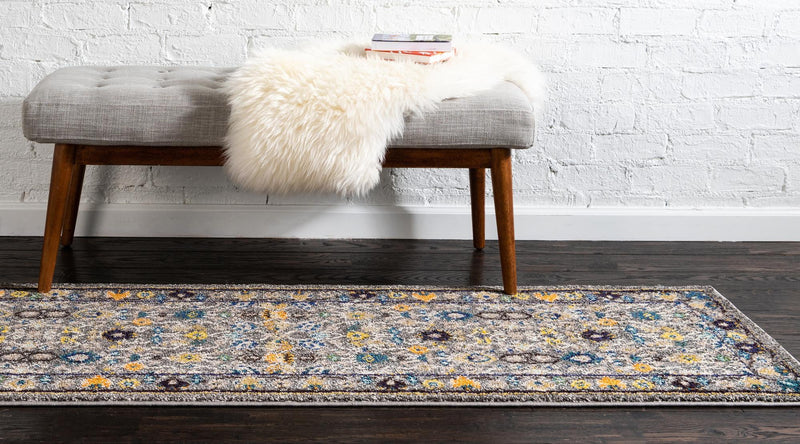 Chateau Elegance Collection Area Rug - Luxembourg Runner Gray lifestyle 29
