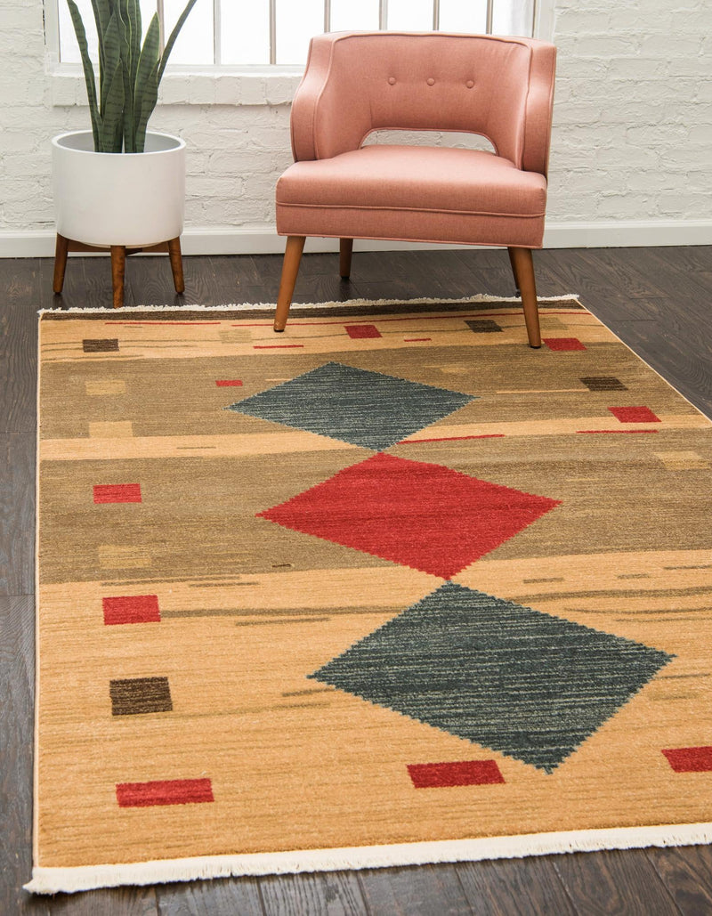 Zagros Oasis Collection Area Rug - Susa Rectangular Tan lifestyle 13