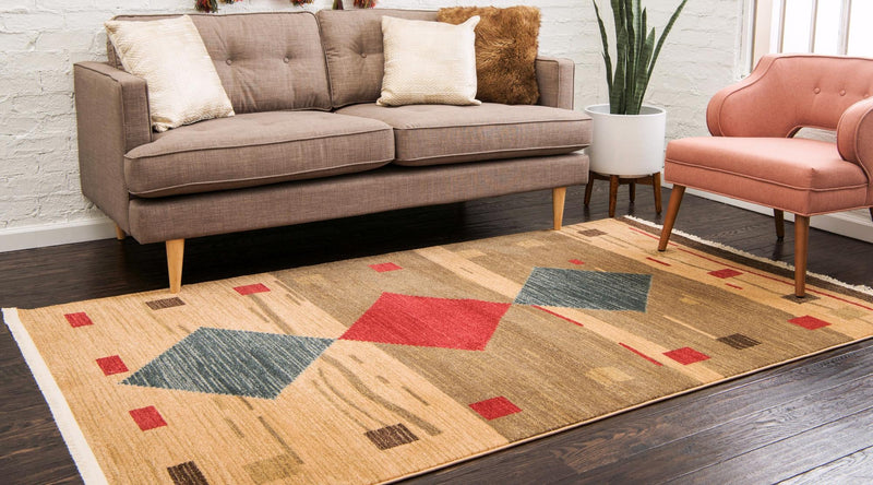 Zagros Oasis Collection Area Rug - Susa Rectangular Tan lifestyle 15