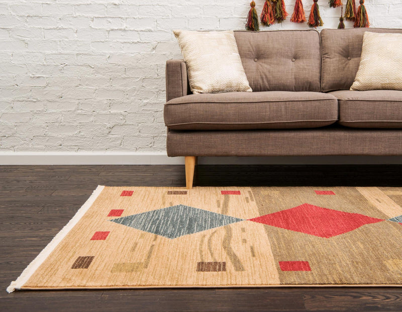 Zagros Oasis Collection Area Rug - Susa Rectangular Tan lifestyle 16