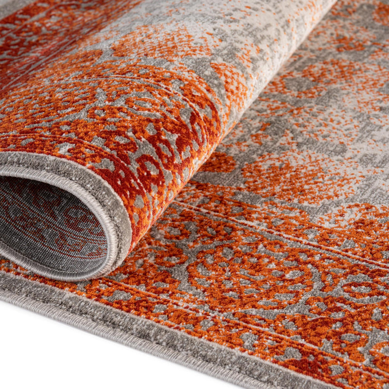 Rustic Charm Revival Collection Area Rug - Pastoral Square Terracotta lifestyle 46