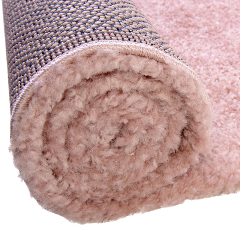 Solid Shag Seaside Collection Area Rug - Azure Cove (Pink) Rectangle Pink lifestyle 12
