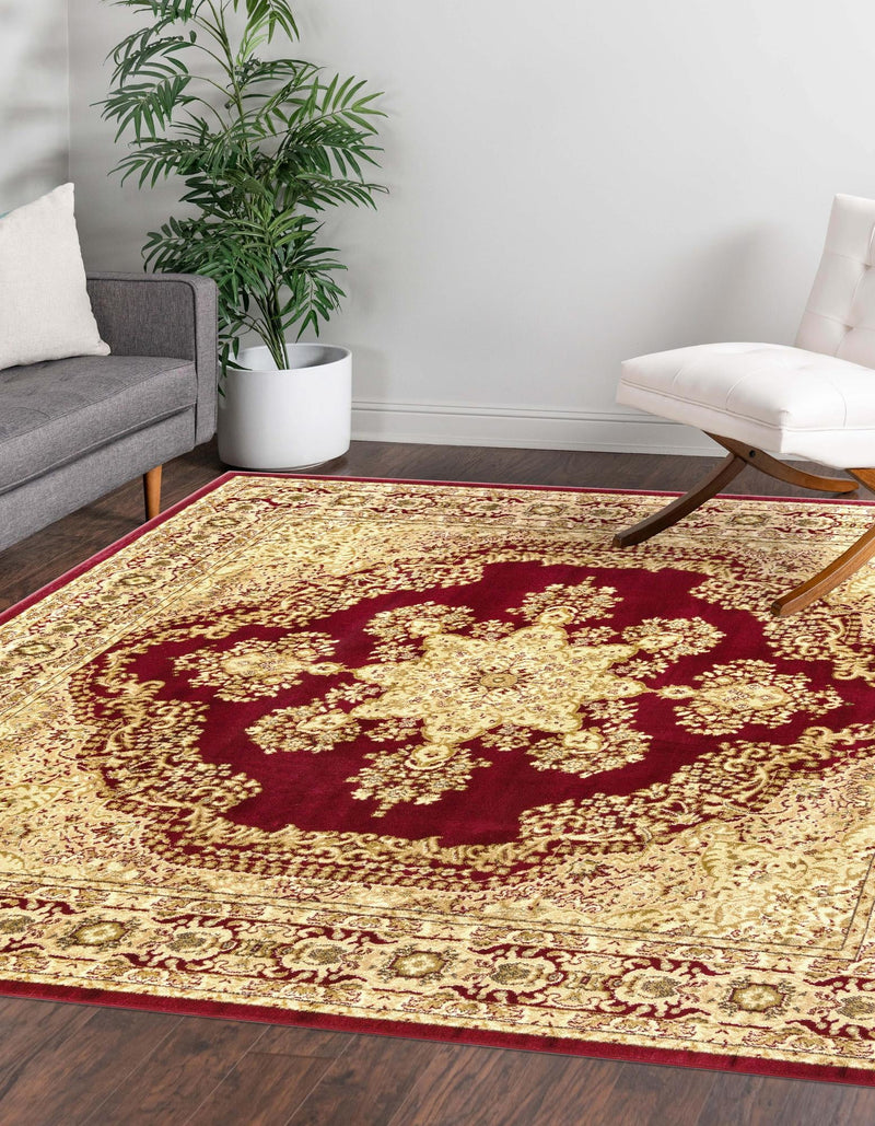 Versailles Elegance Collection Area Rug - Marly Square Red lifestyle 6