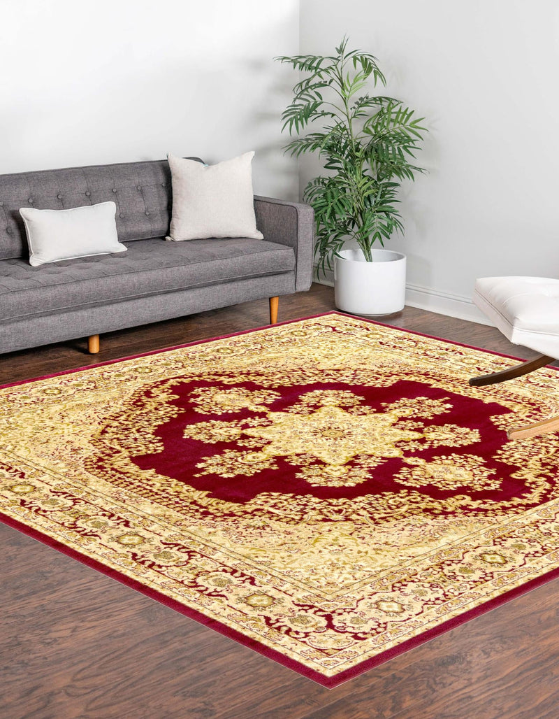 Versailles Elegance Collection Area Rug - Marly Square Red lifestyle 8