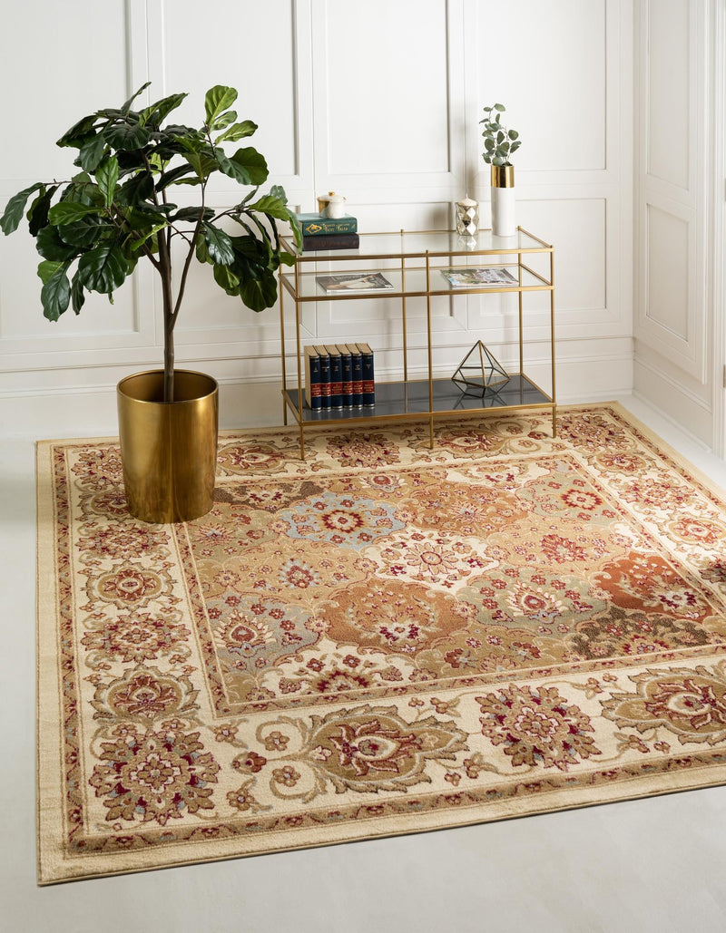Jaipur Elegance Collection Area Rug - Jaigarh Square Cream lifestyle 11