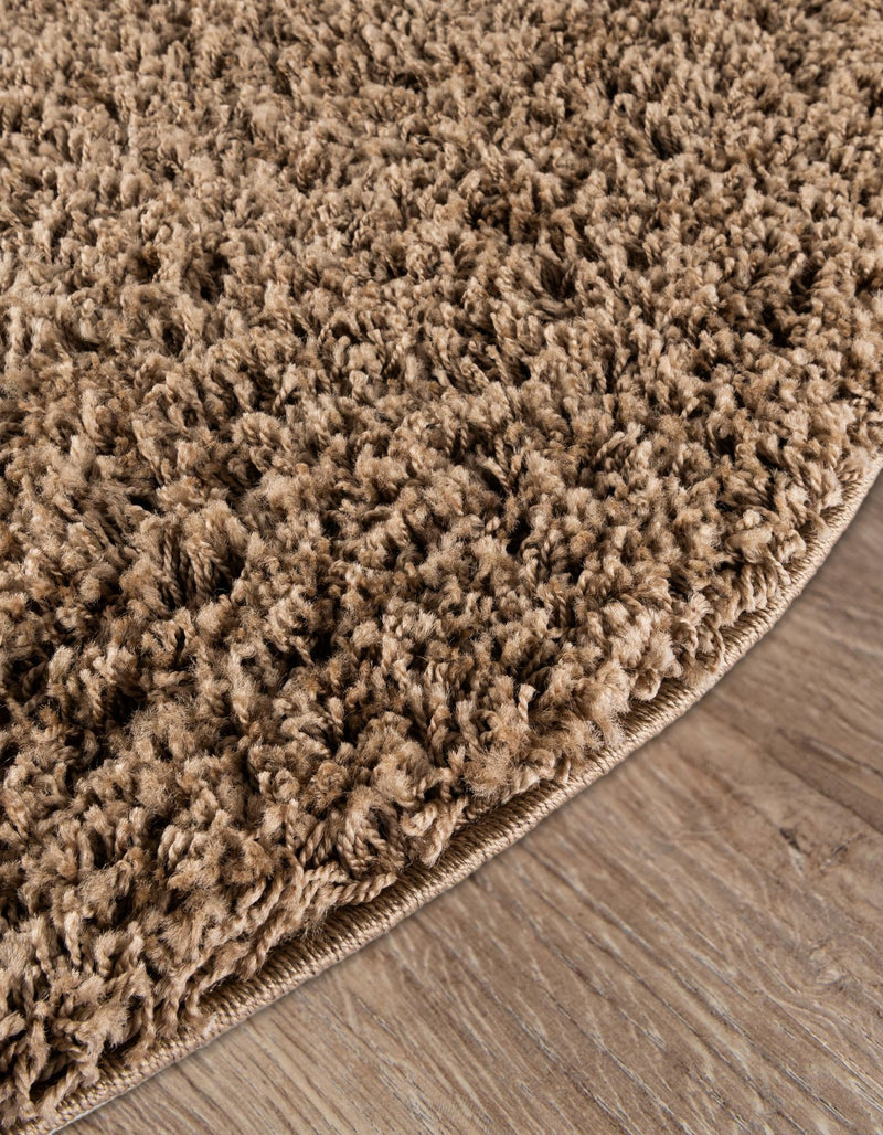 Plush Oasis Collection Area Rug - Serenity (Sandy Brown) Round Sandy Brown lifestyle 22