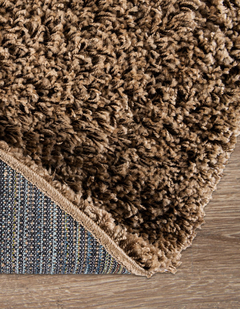 Plush Oasis Collection Area Rug - Serenity (Sandy Brown) Round Sandy Brown lifestyle 23