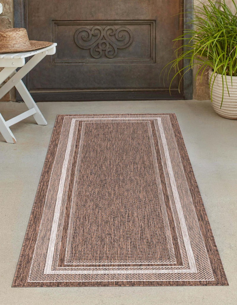 Patio Perimeter Collection Area Rug - Veranda (Brown) Runner Brown lifestyle 3