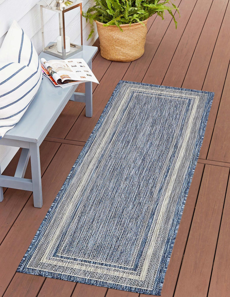 Patio Perimeter Collection Area Rug - Veranda (Blue) Runner Blue lifestyle 0
