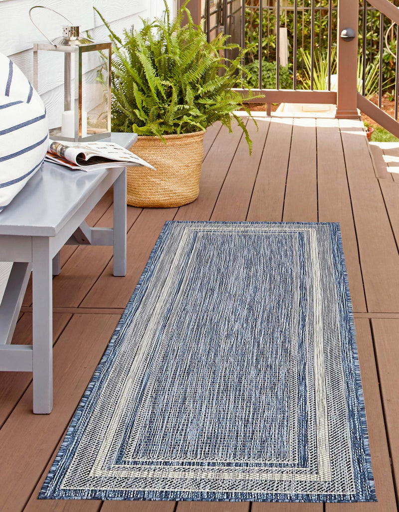 Patio Perimeter Collection Area Rug - Veranda (Blue) Runner Blue lifestyle 2