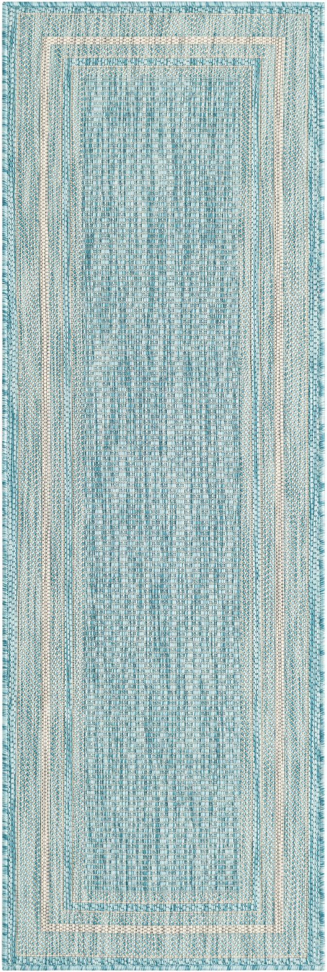 Patio Perimeter Collection Area Rug - Veranda (Aquamarine) Runner Aquamarine Main