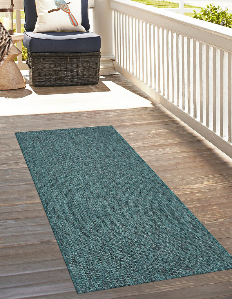 Patio Perfection Collection Area Rug - Veranda (Teal) Runner Teal lifestyle 4