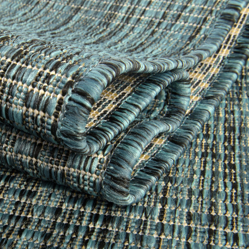 Patio Perfection Collection Area Rug - Veranda (Teal) Runner Teal lifestyle 23