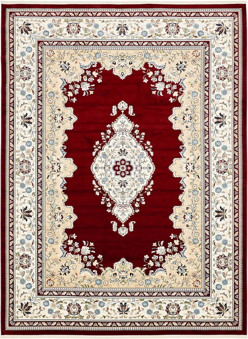 Persian Elegance Collection Area Rug - Isfahan Rectangle Burgundy lifestyle 2